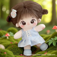 20cm Cotton Doll Outfit Plaid Dress for Plush Dolls