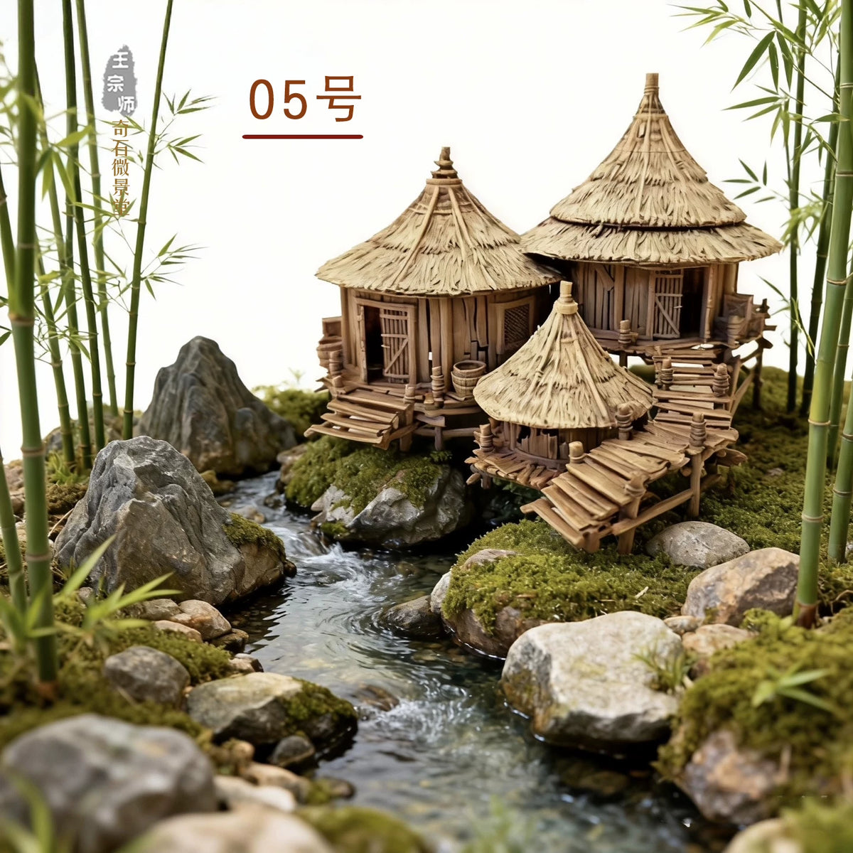 Realistic Chinese Style Miniature Landscape 3D Resin Ancient Building Models for Decor