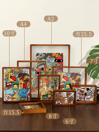 Solid Wood Double-Sided Glass Photo Frame for Tabletop Display