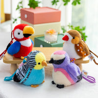 Cute Parrot Plush Toy Keychain Backpack Charm