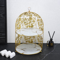 Middle Eastern Style Iron Art Birdcage Multi-layer Cake Display Stand Vanity Cosmetic Organizer