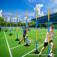 Agility Training Pole Set with Rubber Base for Soccer Drills