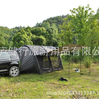 Upgraded 2-Room SUV Tailgate Tent with Mesh Windows and Extended Awning
