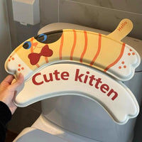 EVA Waterproof Toilet Seat Cover Sticker, Cartoon Printed, Washable, for Home Bathroom, Winter Use