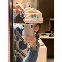 Cartoon Cat Coral Fleece Hair Drying Towel Set - Super Absorbent Quick Dry Turban, Cap, or Bath Towel