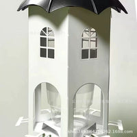 Castle Bird Feeder European Style Hollow Lantern House for Outdoor Garden Decor