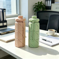 Foldable Silicone Water Bottle for Outdoor Travel, Large Capacity, High Temperature Resistant, Portable, Food Grade