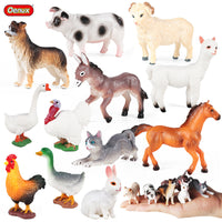 Miniature Farm Animal Figurines Realistic Poultry & Livestock Models for Kids' Play & Decoration