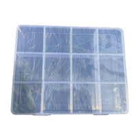 Large 12-Grid Storage Box with Card Slots for Beads & Jewelry Accessories, Clear