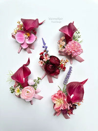 Artificial Calla Lily Boutonniere & Wrist Corsage for Weddings & Events