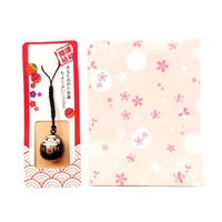 Japanese Daruma Amulet Bell Charm Set with Lucky Cat and Water Koto Sound