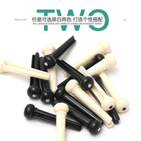 ABS Guitar Bridge Pins for Acoustic and Folk Guitars - Black and White Sets