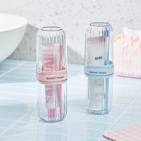 Portable Transparent Travel Toothbrush Holder and Mouthwash Cup Set