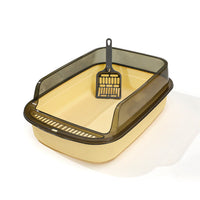 Extra Large High-Sided Open Cat Litter Box with Splash Guard