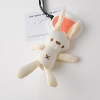 Cute XO Rabbit Plush Keychain Backpack Charm