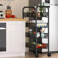 Multi-Layer Rolling Kitchen Storage Cart with Wheels for Fruits and Vegetables