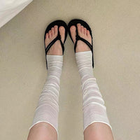 INS Style Thin Pilates Sport Socks Mid-Calf Scrunch Socks for Leg Shaping