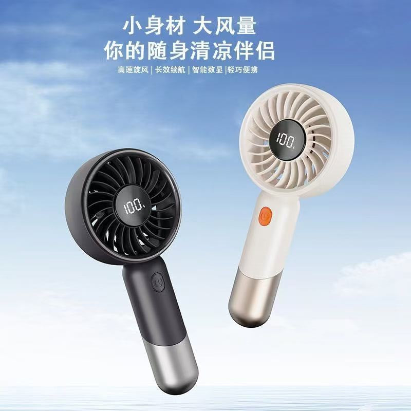 2026 Handheld USB Mini Portable Rechargeable Fan with Silent Large Turbine