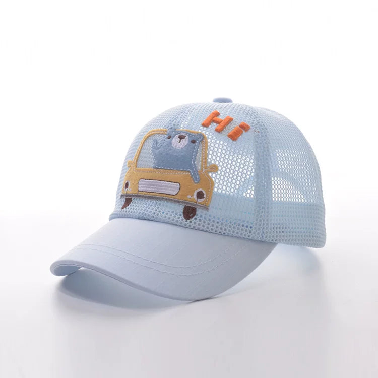 Baby Boys' Cartoon Baseball Cap Breathable Sun Hat for Summer