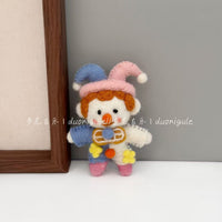 Donigule Nepal Handmade Wool Felt Clown Doll Keychain Bag Car Charm