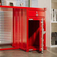 Industrial Style Iron Computer Desk with Storage - Loft Office Writing Table