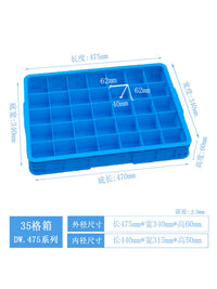 35-Compartment Stackable Plastic Storage Box for Wine Glasses and Parts