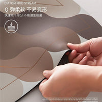 Japanese Style Diatomaceous Earth Bath Mat Quick Dry Non-Slip Absorbent Floor Mat for Bathroom Entryway