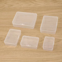 PP Clear Rectangular Plastic Storage Box for Small Parts, Jewelry, and Hardware