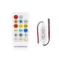 Mini RF 17-Key CCT Controller for 2-Wire and 3-Wire Dual Color Temperature LED Lights