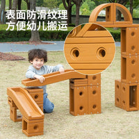 Children's Large Building Blocks, Kindergarten Outdoor Hole Stacking Blocks, Traffic Castle Theme Building Game, Educational Toy