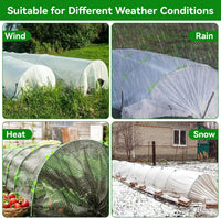 90pcs Garden Plant Flower Vegetable Greenhouse Fiber Rod Anti-Insect Net Arch Set DIY Anti-Bird Protection