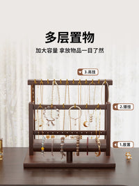 Wooden Jewelry Display Stand for Bracelets, Necklaces, Watches, and Keys - Entryway Organizer