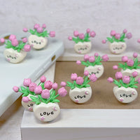 Miniature Love Tulip Potted Plant for DIY Phone Cases & Dollhouse Decor