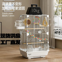 Large Acrylic Bird Cage for Parakeets Cockatiels Lovebirds Finches