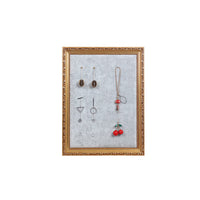 Wall-Mounted Wooden Jewelry Display Frame for Necklaces, Earrings, and Studs