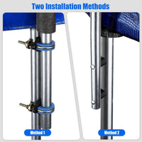 Trampoline Safety Enclosure Pole Set for 8-16FT Frames, Straight or Curved