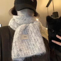 2024 New Wool Blend Knitted Scarf for Women, Thickened Warm Winter Neck Warmer