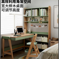 Kids Solid Wood Corner Desk with Bookshelf and Computer Table for Study