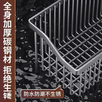 Wall-Mounted Kitchen Storage Basket for Fruits and Vegetables, No-Drill Drain Rack