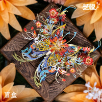 Yimo Chinese Style Floating Fragrance Pendant Wind Chime Butterfly Love Flower 3D Metal Puzzle Model Handmade Adult Decompression Gift