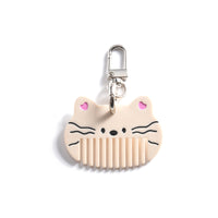 Cartoon Cat Mini Comb Keychain Pendant Portable Hair Brush Charm