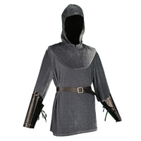Medieval Knight Tunic Shirt and Cloak Set for Cosplay and Stage Performance