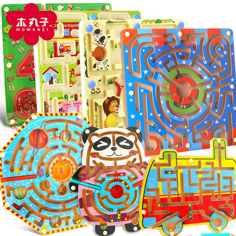 Magnetic Bead Maze Puzzle Toy for Toddlers, Educational Logic Game for Early Development