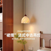 French Vintage Walnut Bedside Pendant Light for Reading and Ambiance