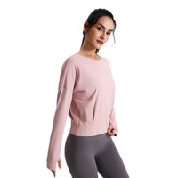 Women's Loose Fit Long Sleeve Yoga & Running Top with Sun Protection