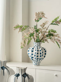 Blue Willow Ceramic Vase Luxury Home Decor Living Room Entrance Retro Flower Arranger