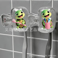 Cartoon Turtle Toothbrush Holder Travel Case with Dustproof Cover