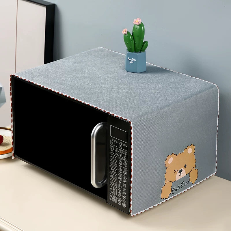 Refrigerator Microwave Oven Dust Cover with Storage Pockets