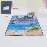 3D Pop-Up Cruise Ship Greeting Card with Ocean Wave Sound