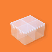 Clear 4-Compartment Plastic Storage Box for Jewelry Beads & Small Parts